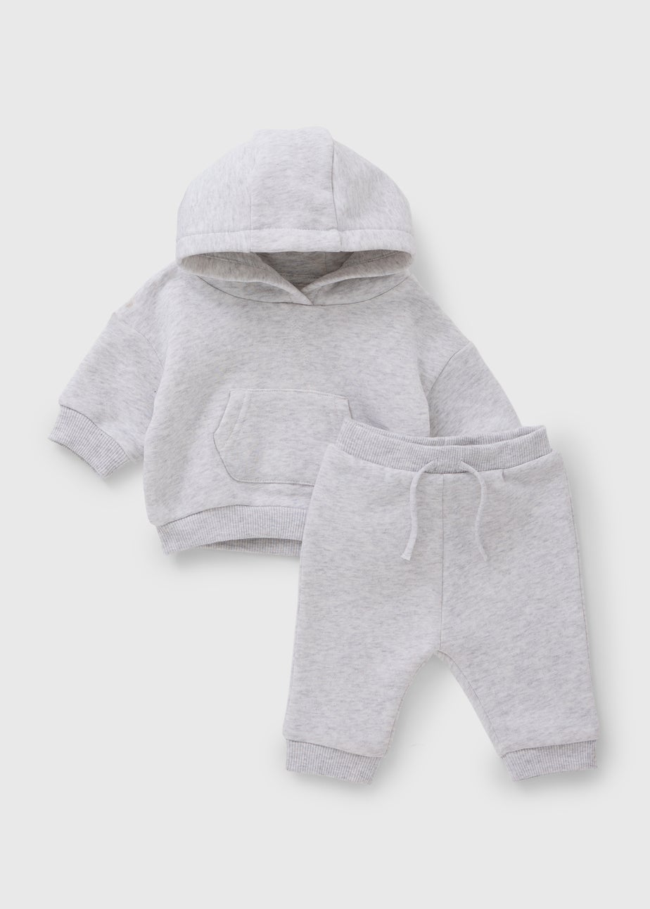 Baby Grey Hoodie & Jogging Bottom Set (Newborn-23mths)