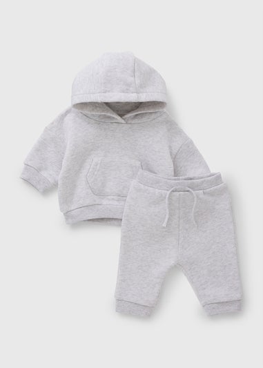 Baby Grey Hoodie & Jogging Bottom Set (Newborn-23mths)