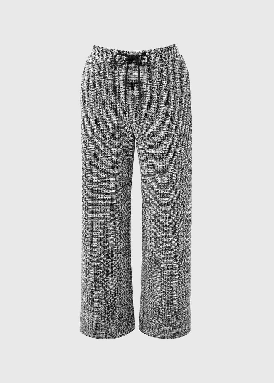 Black Textured Wide Leg Co Ord Trousers