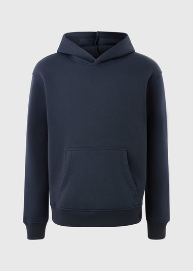 Navy Relaxed Pull On Hoodie