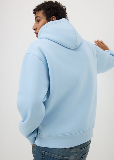 Light Blue Relaxed Fit Pull On Hoodie