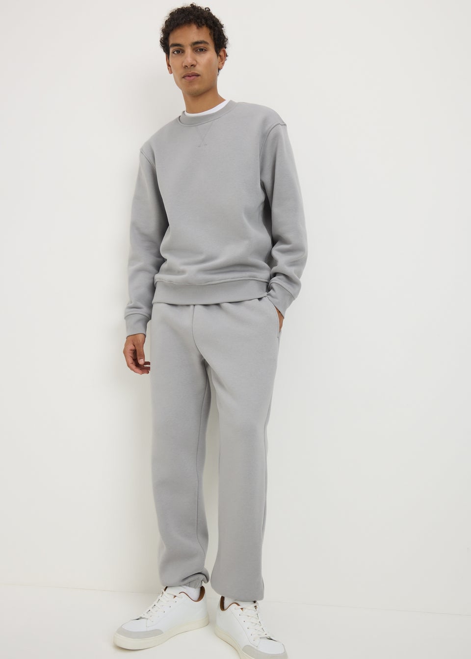 Light Grey Relaxed Fit Jogging Bottoms