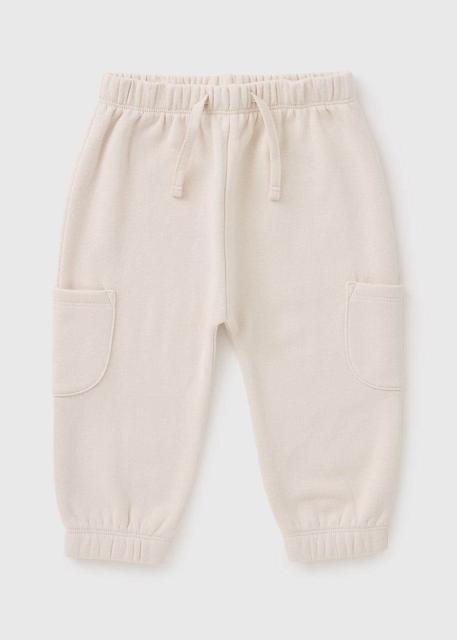 Baby Cream Cargo Jogging Bottoms (Newbron-23mths)