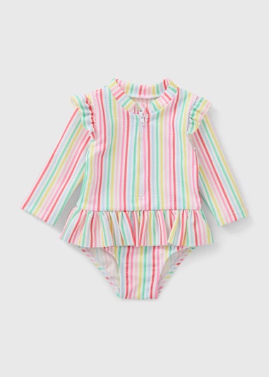 Baby Pink Stripe Surfsuit (Newborn-23mths)