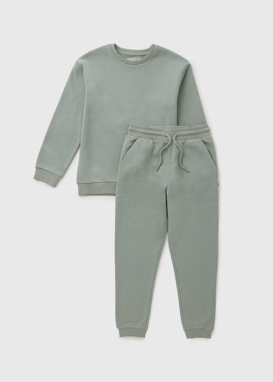 Boys Sage Sweatshirt & Jogging Bottom Set (7-15yrs)