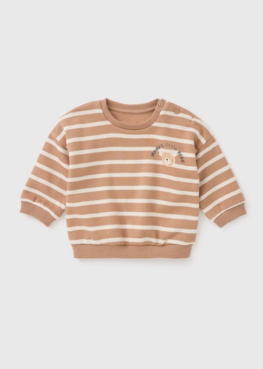 Baby Brown Stripe Crew Neck Sweatshirt (Newborn-23mths)