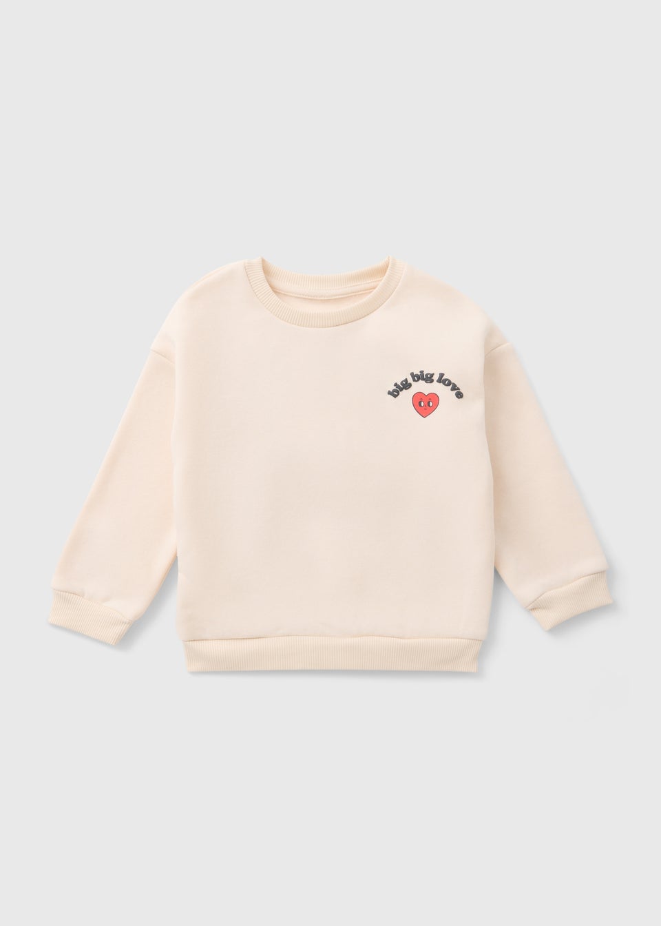 Kids Cream Big Love Valentine's Mini Me Sweatshirt (1-10yrs)