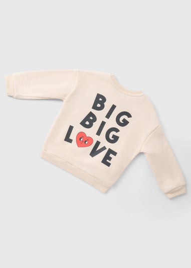 Kids Cream Big Love Valentine's Mini Me Sweatshirt (1-10yrs)