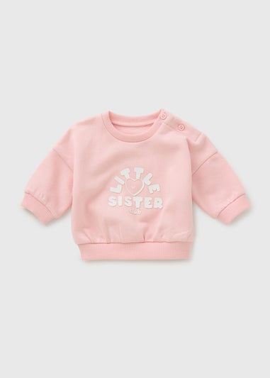 Baby Pink Little Sister Sweatshirt (Newborn-23mths)