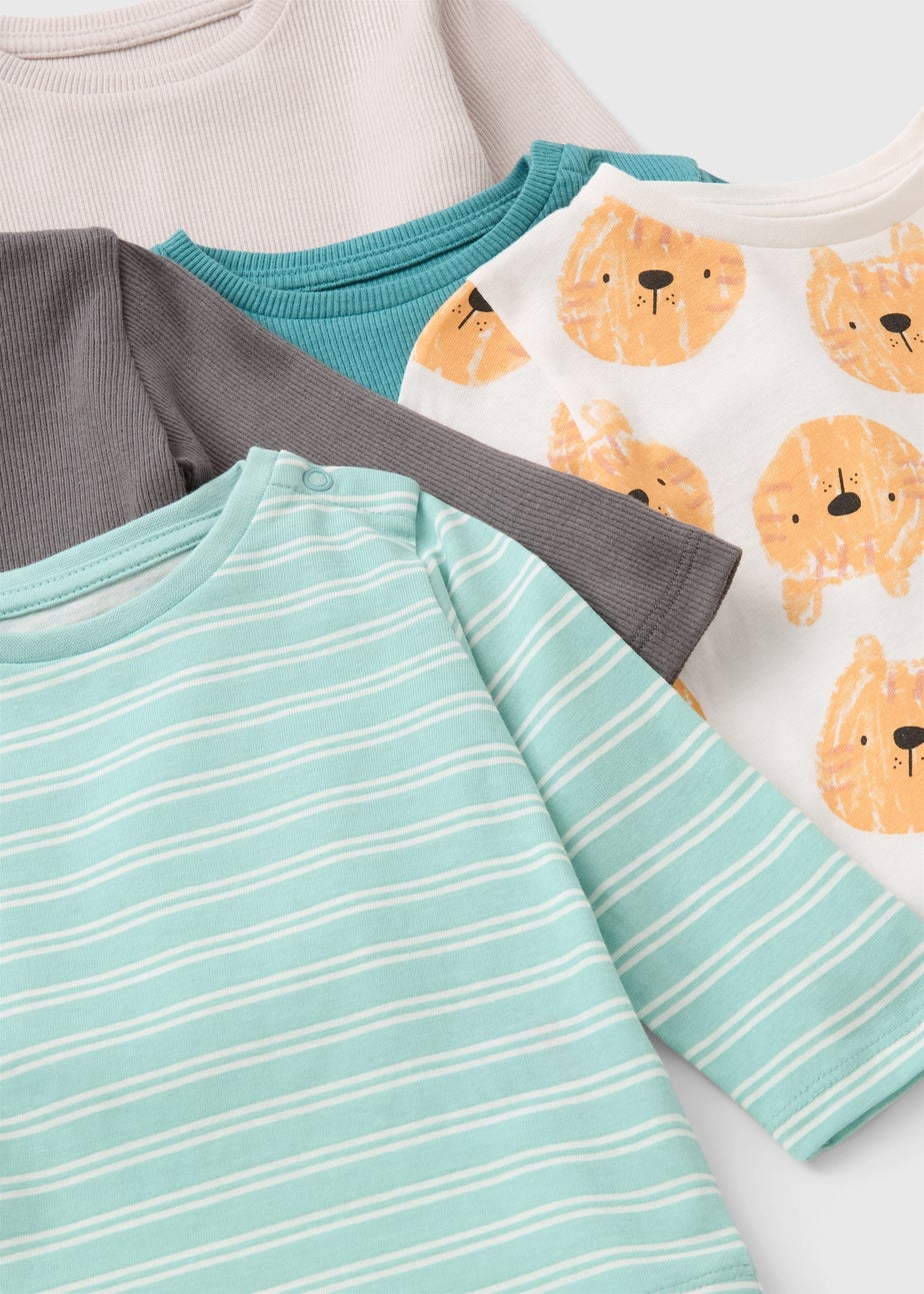 5 Pack Baby Cream Animal T-Shirts (Newborm-23mths)