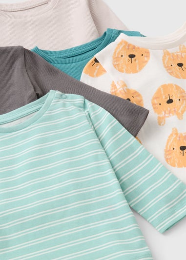 5 Pack Baby Cream Animal T-Shirts (Newborm-23mths)