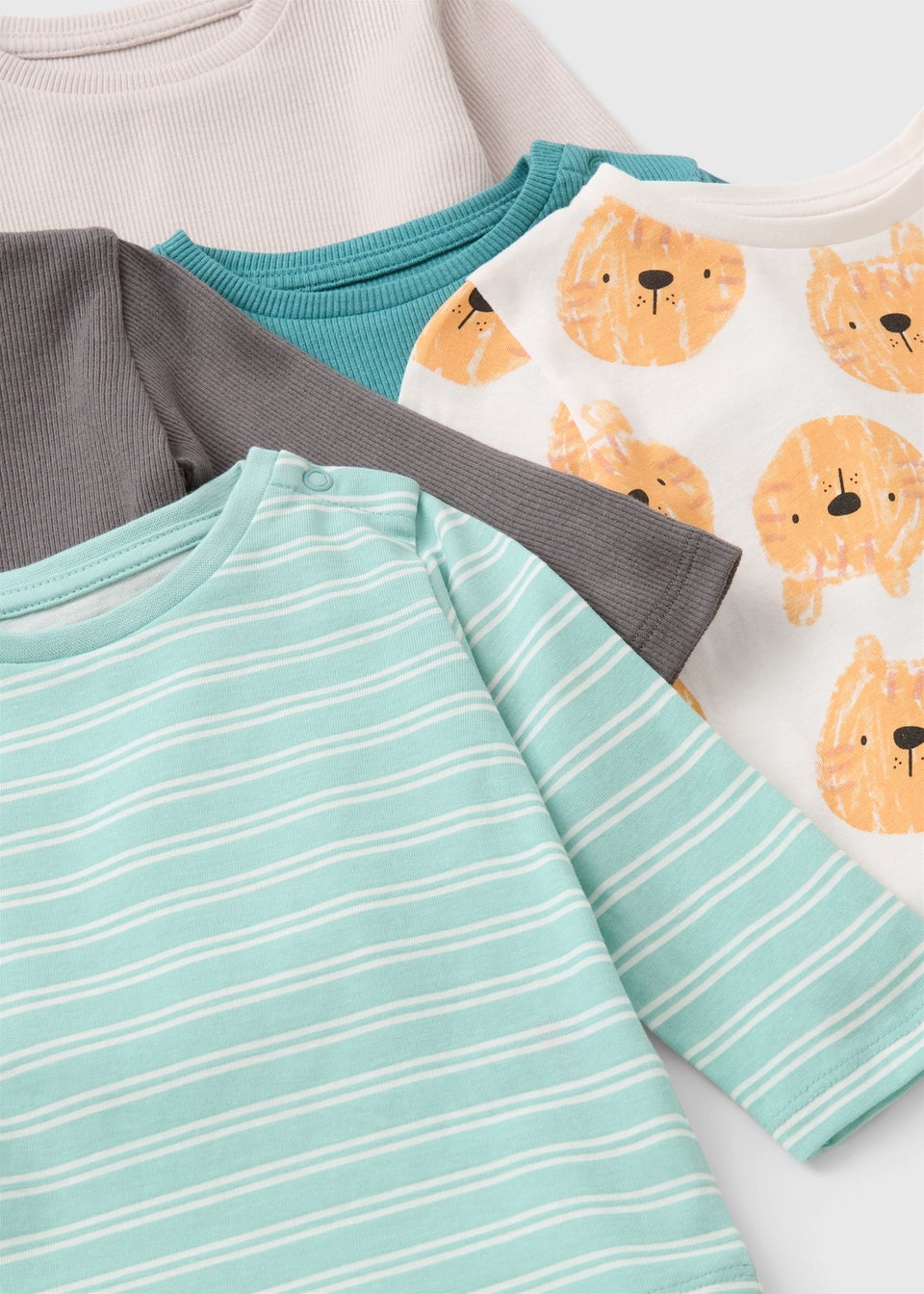 5 Pack Baby Cream Animal T-Shirts (Newborm-23mths)