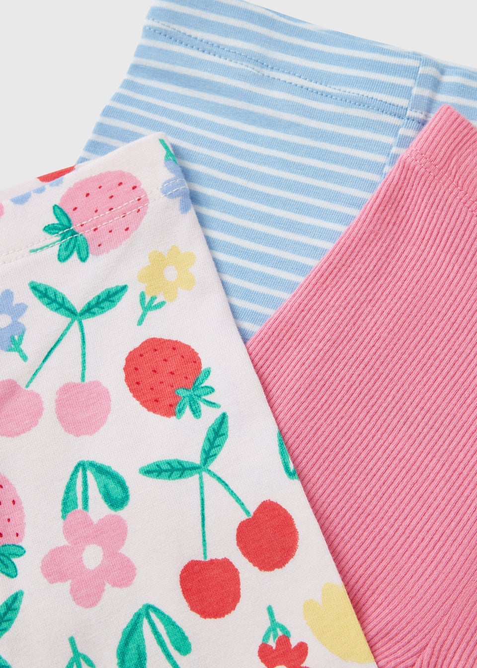3 Pack Baby Multicolour Fruit Stripe Leggings (Newborn-23mths)
