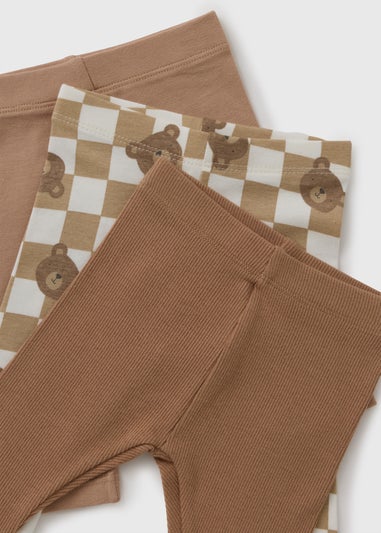 3 Pack Baby Brown Bear Leggings (Newborn-23mths)