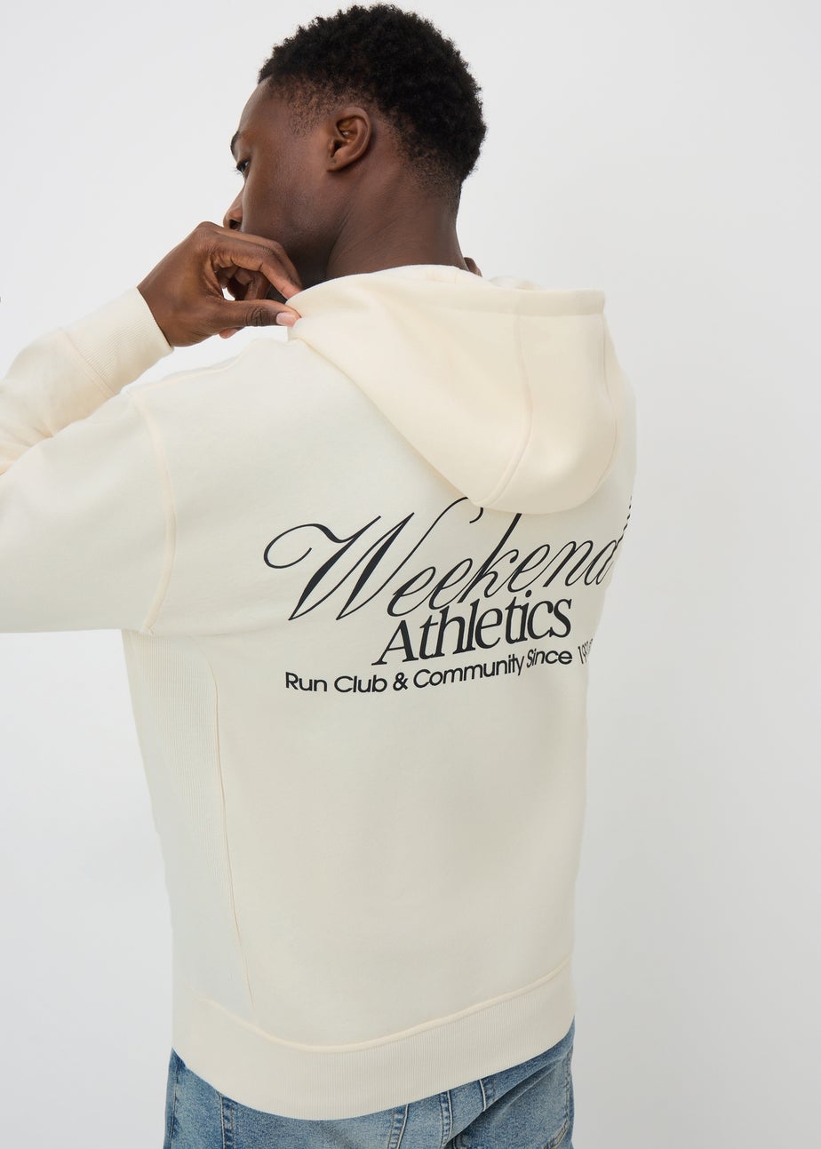 Cream Design Pull On Hoodie