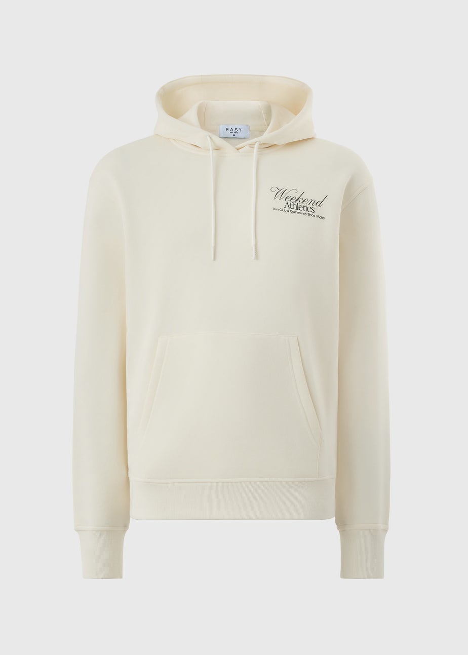 Cream Design Pull On Hoodie