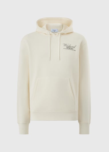 Cream Design Pull On Hoodie