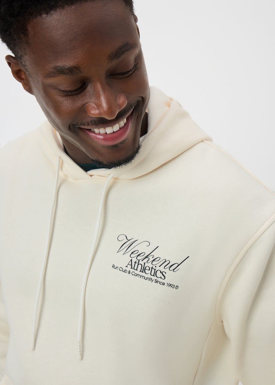 Cream Design Pull On Hoodie