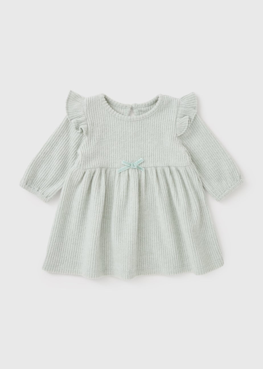 Baby Sage Ribbed Dress (Newborn-23mths)