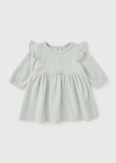 Baby Sage Ribbed Dress (Newborn-23mths)
