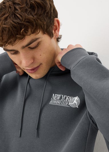 Grey Design Pull On Hoodie