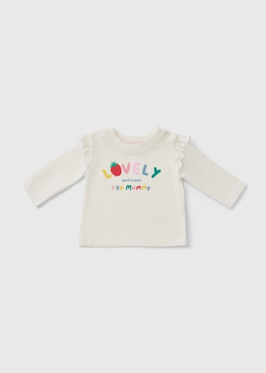 Baby White Long Sleeve Lovely Mummy T-Shirt )0-23 mths)