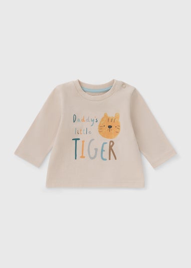 Boys Beige Daddy's Little Tiger Top (Newbron-23mths)