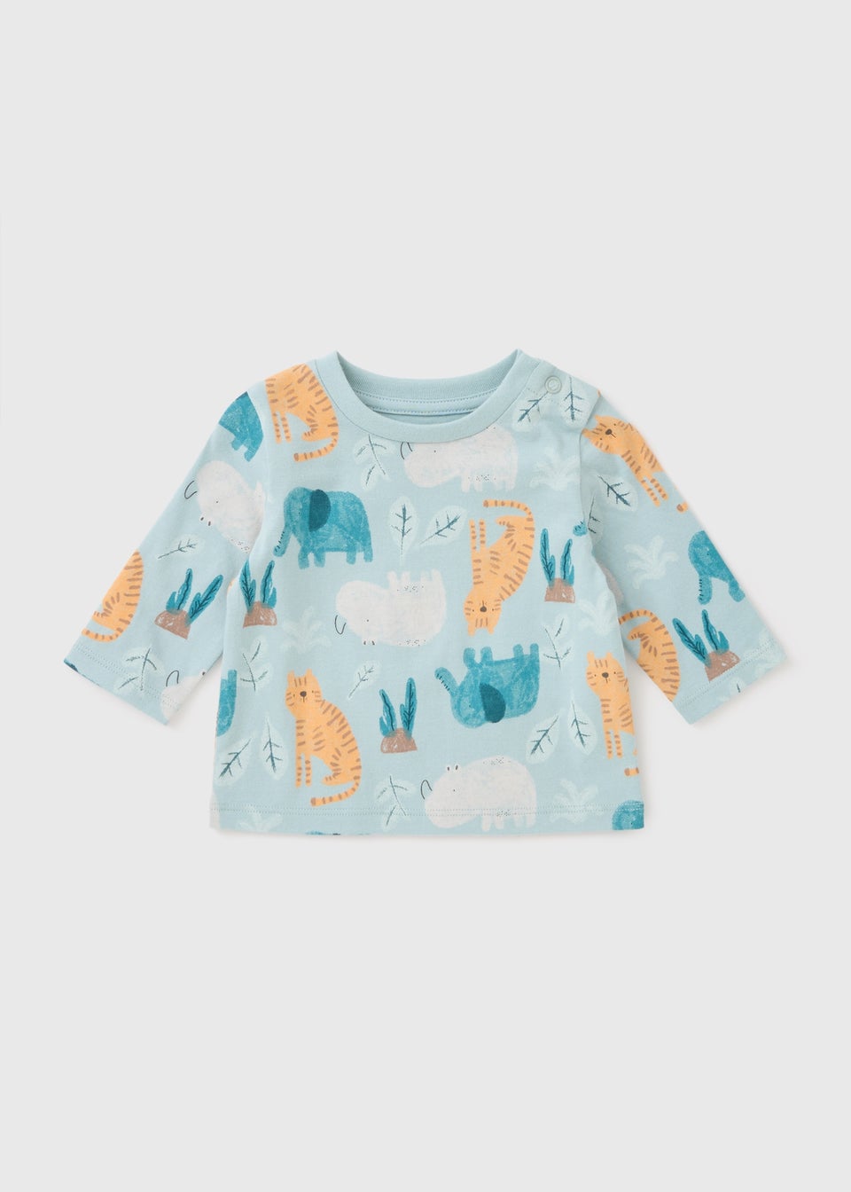 Baby Blue Animal Print Long Sleeve T-Shirt (Newborn-23mths)