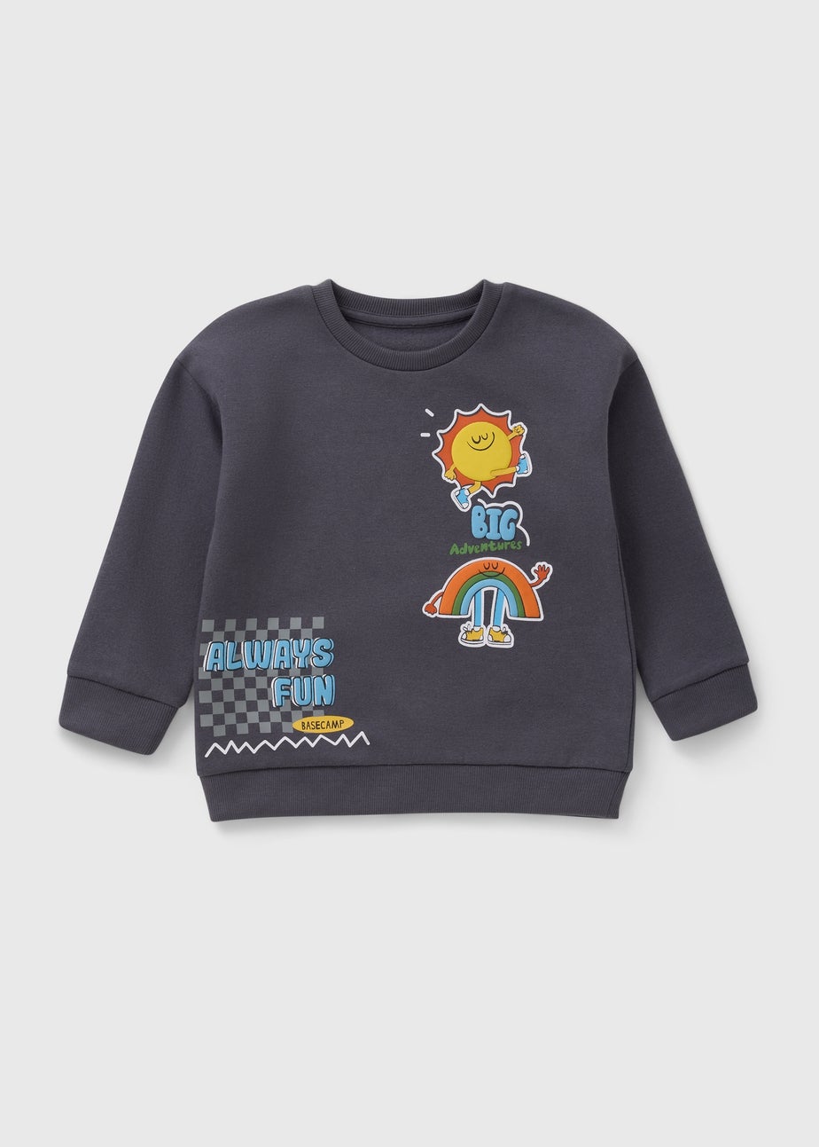 Boys Charcoal Fun Sweatshirt (1-7yrs)