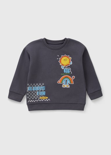Boys Charcoal Fun Sweatshirt (1-7yrs)
