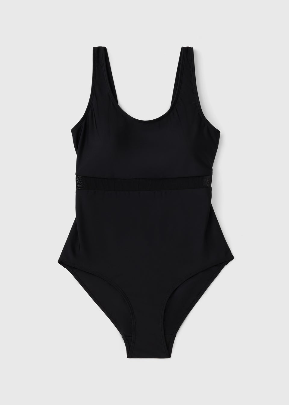 Black Mesh Panel Swimsuit