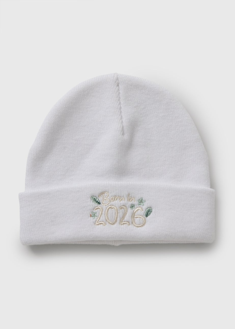 Baby Cream Born in 2026 Beanie (Newborn-12mths)