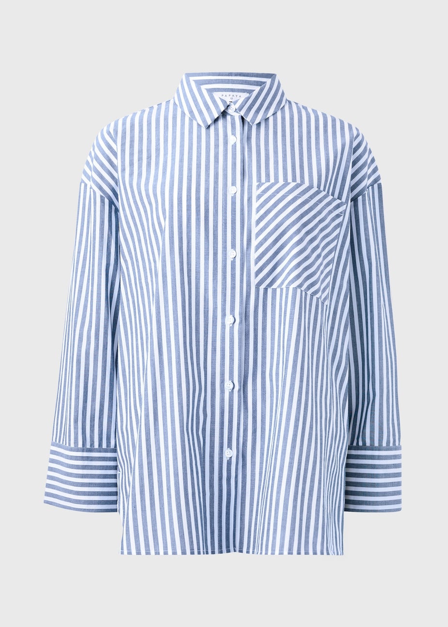 Blue Stripe Poplin Shirt
