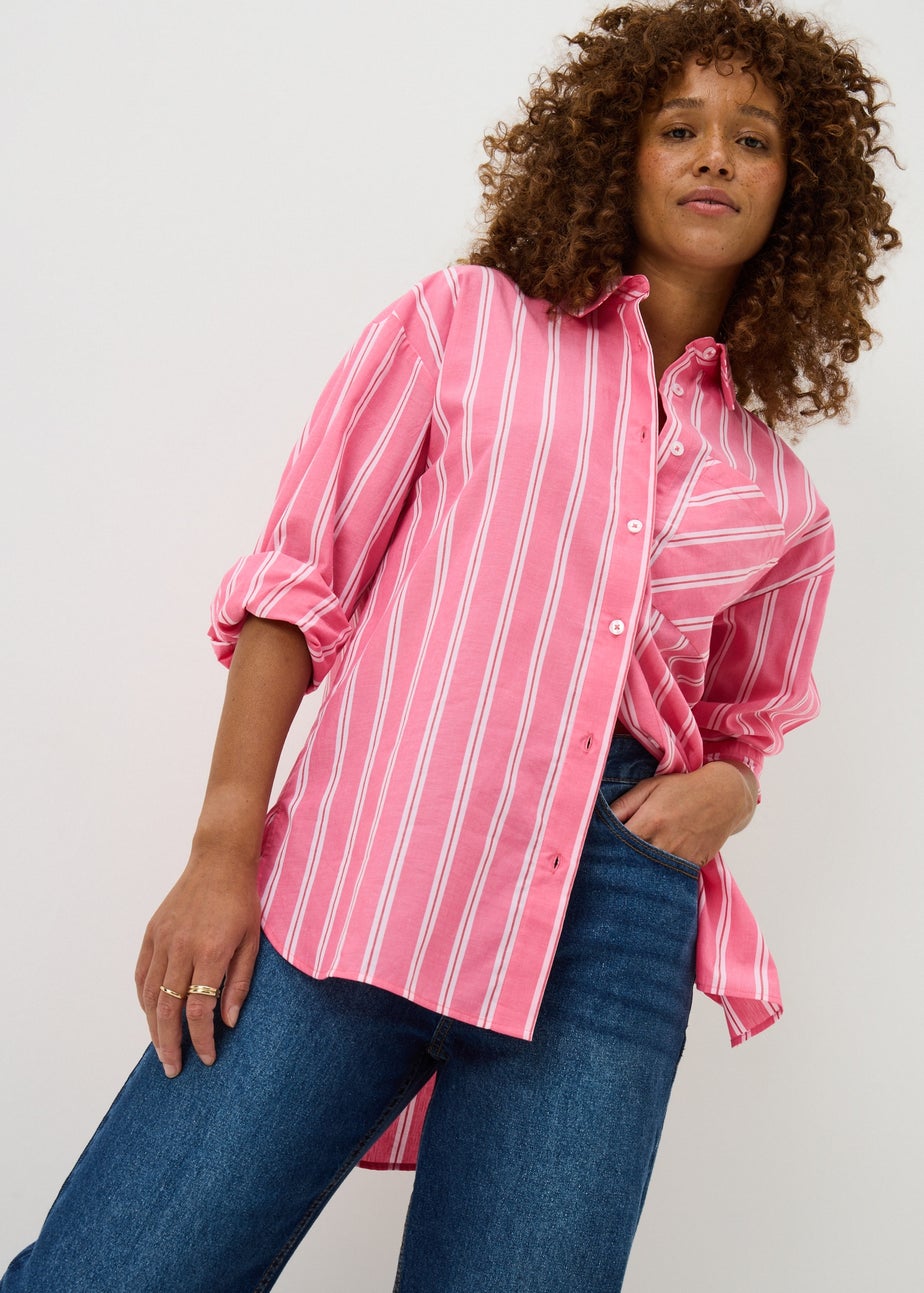 Pink Stripe Poplin Shirt