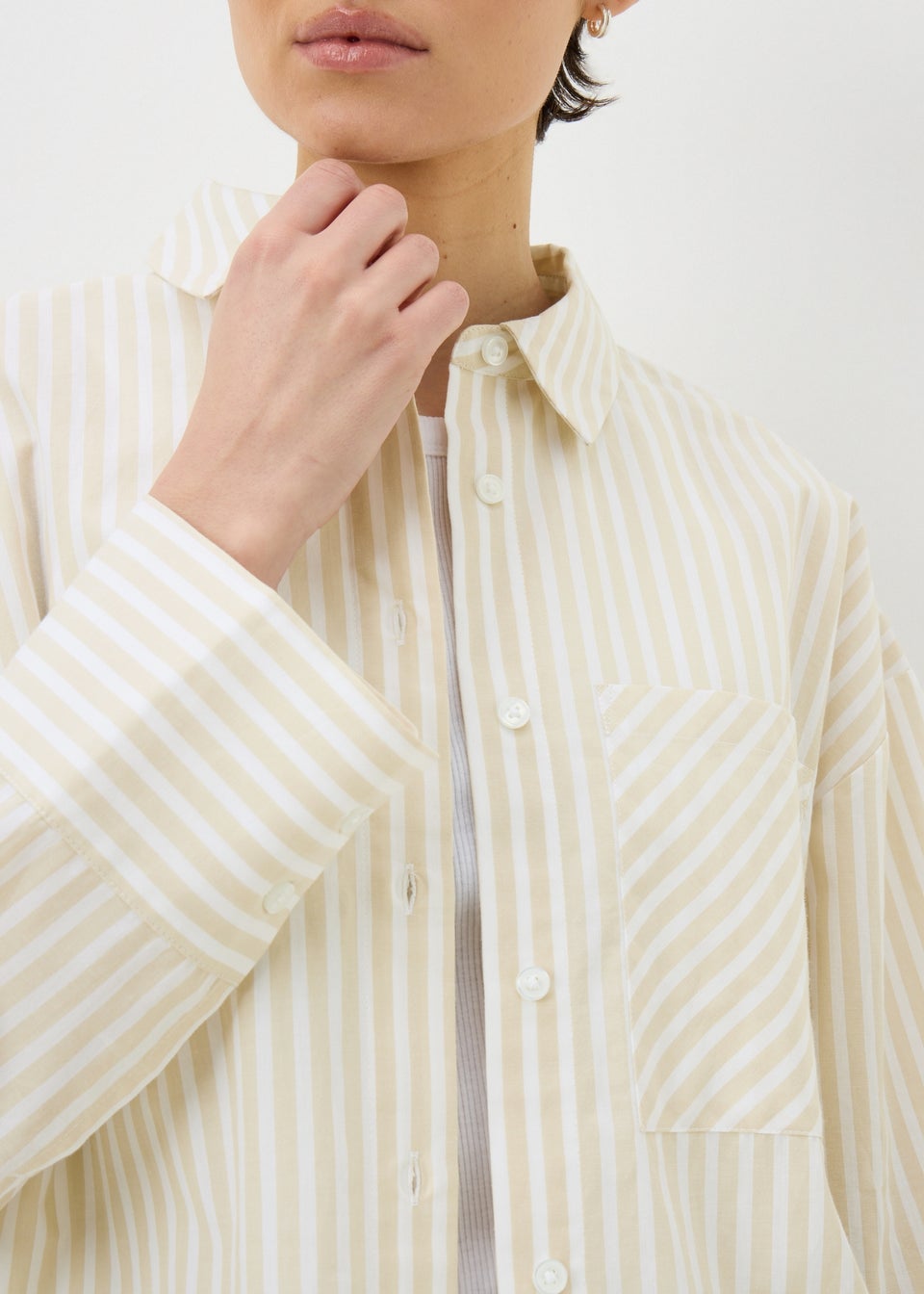 Stone Poplin Stripe Shirt