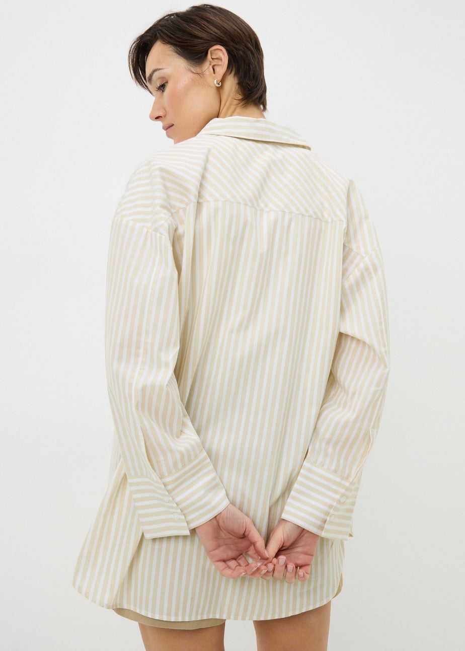 Stone Poplin Stripe Shirt
