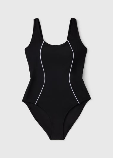 Souluxe Black Contrast Taping Swimsuit