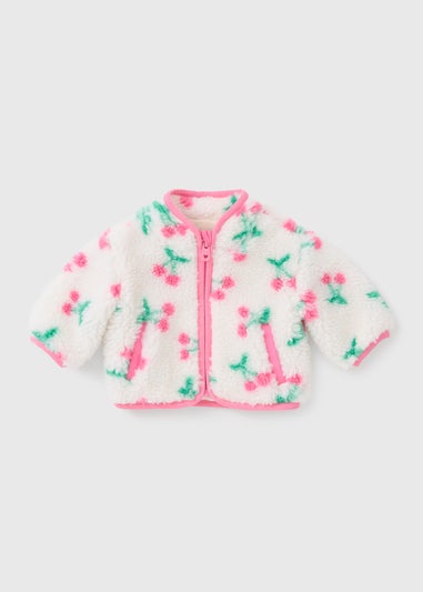 Baby Cream Cherry Borg Jacket (Newborn-23mths)
