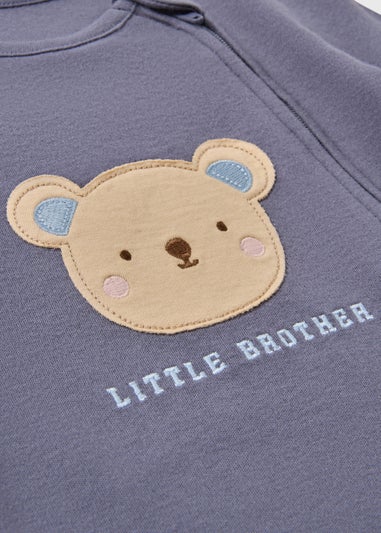 Baby Navy Bear Brother Sleepsuit (Newborn-18mths)