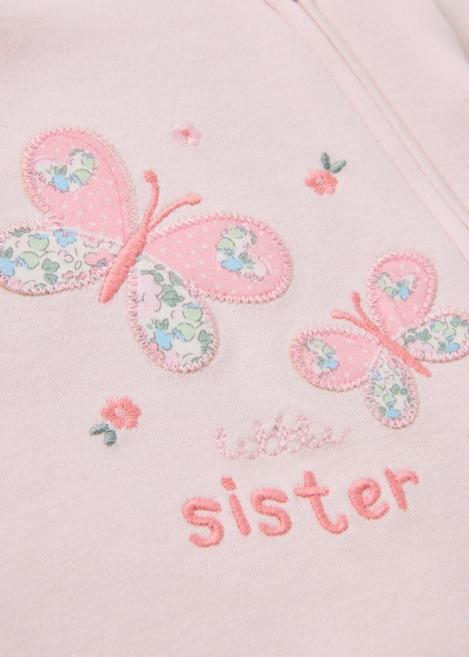 Baby Pink Butterfly Sister Sleepsuit (Newborn-18mths)