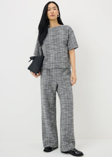 Black Boucle Co-Ord Top