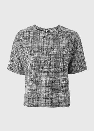 Black Boucle Co-Ord Top