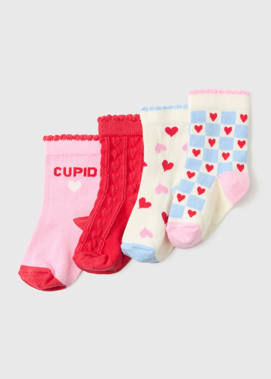 4 Pack Baby Red Heart Socks (Newborn-36mths)