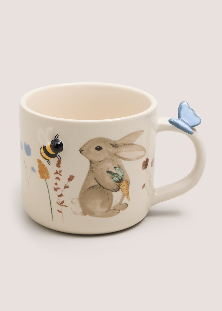 Cream Rabbit Embossed Mug