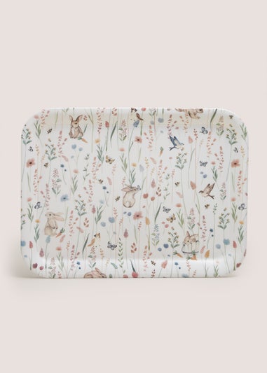 Cream Rabbit Tea Tray