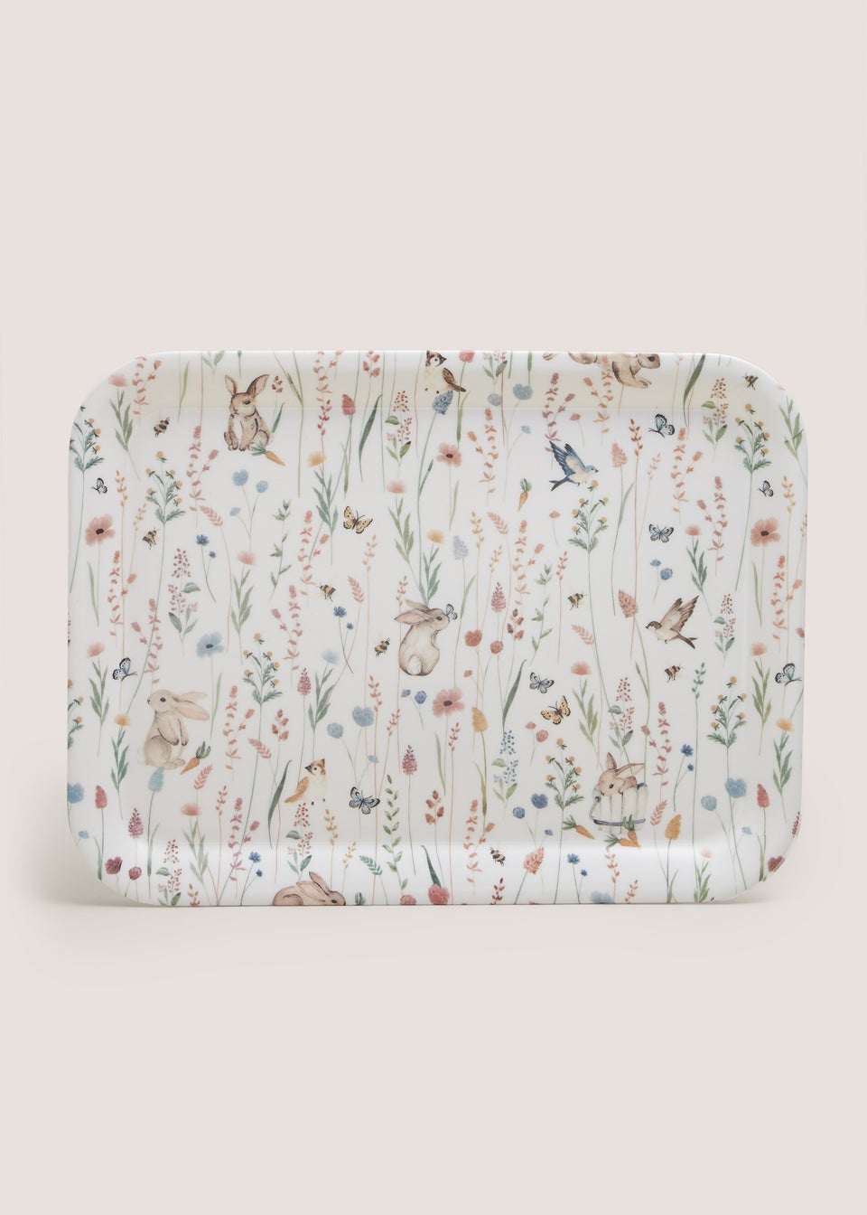 Cream Rabbit Tea Tray