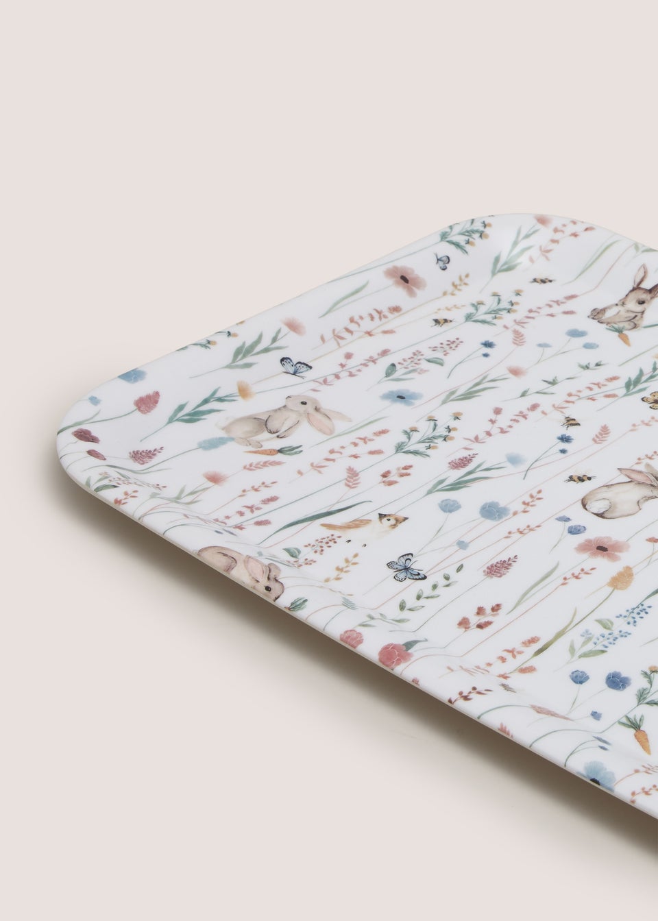 Cream Rabbit Tea Tray