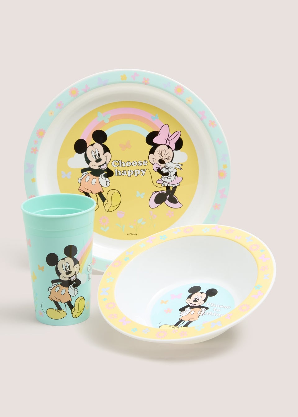 3 Piece Disney Kids Mickey & Minnie Dinner Set
