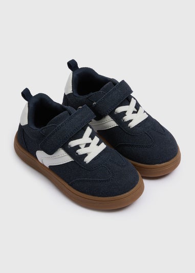 Boys Navy Faux Suede Trainers (Younger 4-12)