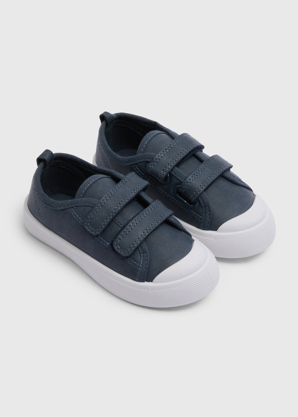 Boys Navy Double Strap Canvas Shoes (Younger 4-12)